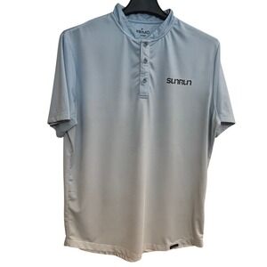Primo Golf Polo Shirt Men's L Light Blue Blade Collar Performance Stretch Sunrun